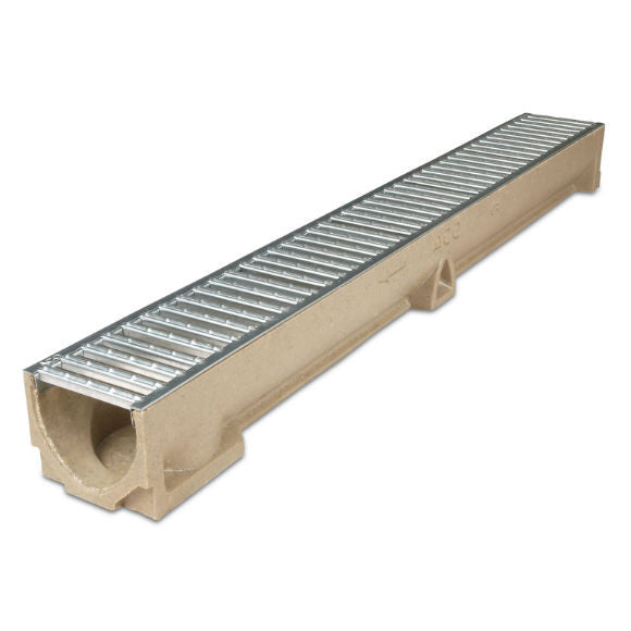 ACO RainDrain Channel 1m c/w Galvanised Steel Grating