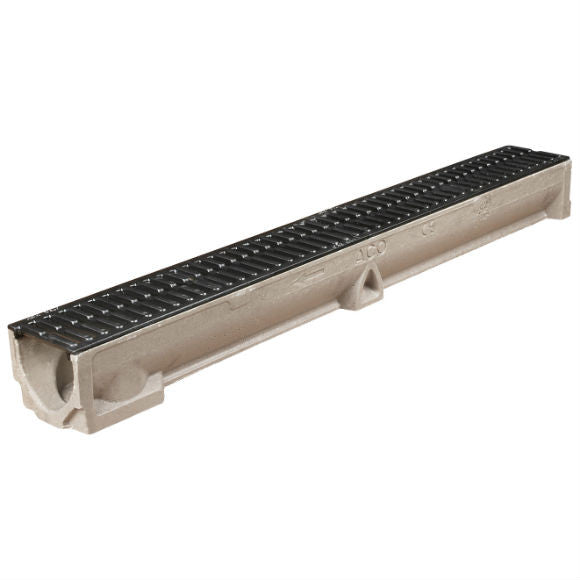 ACO RainDrain B 125-Channel 1m  c/w Cast Iron Grating