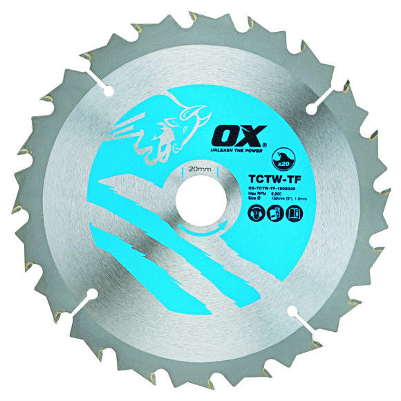 OX Wood Cutting Thin Kerf Circular Saw Blade ATB  - 136mm Dia