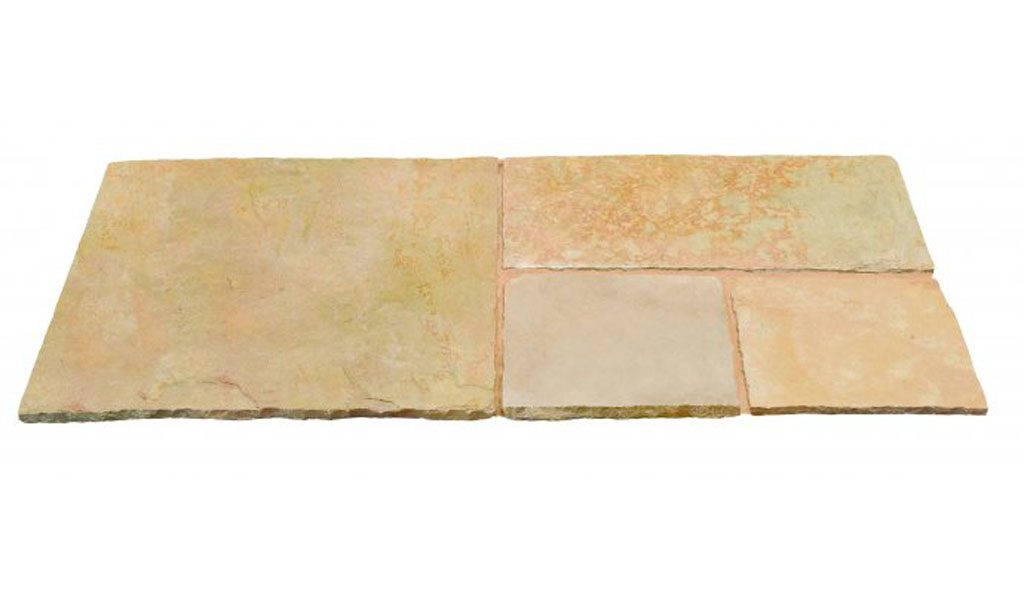 Smart Rippled Limestone - 22mm Calibrated Flagstone Project Pack - Four Size Pack